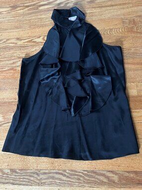 Parker 100% Silk Sleeveless Black Blouse - Size Small